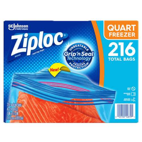 ZIPLOC QUART FREEZER BAGS     